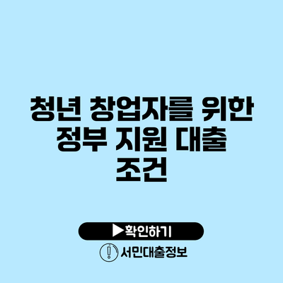 청년 창업자를 위한 정부 지원 대출 조건