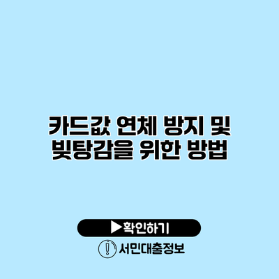 카드값 연체 방지 및 빚탕감을 위한 방법