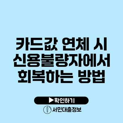 카드값 연체 시 신용불량자에서 회복하는 방법