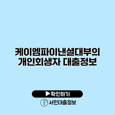 케이엠파이낸셜대부의 개인회생자 대출정보