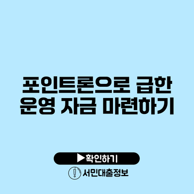 포인트론으로 급한 운영 자금 마련하기