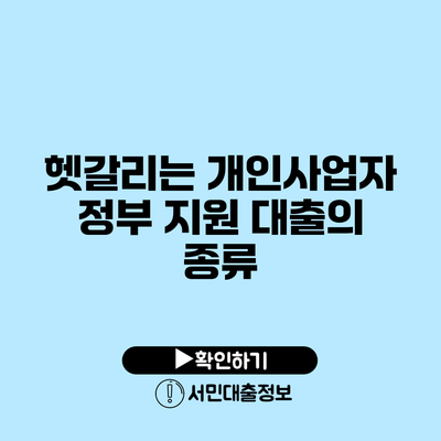 헷갈리는 개인사업자 정부 지원 대출의 종류