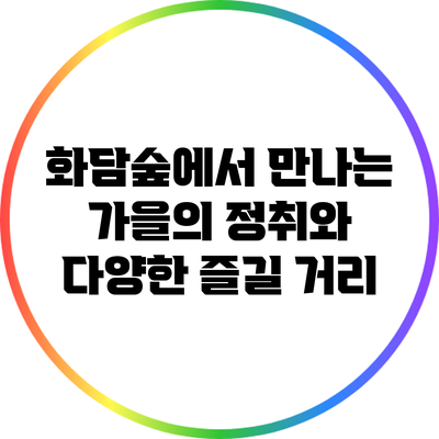 화담숲에서 만나는 가을의 정취와 다양한 즐길 거리