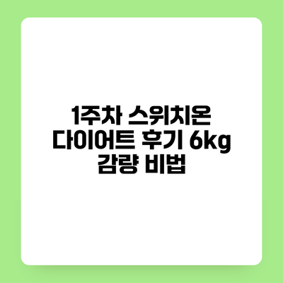 1주차 스위치온 다이어트 후기 6kg 감량 비법
