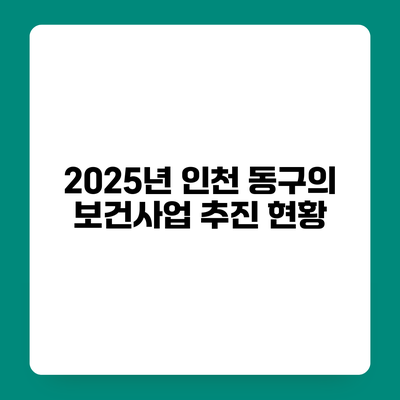 2025년 인천 동구의 보건사업 추진 현황