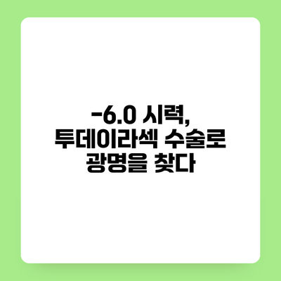 -6.0 시력, 투데이라섹 수술로 광명을 찾다