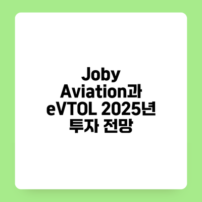 Joby Aviation과 eVTOL 2025년 투자 전망