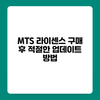 MTS 라이센스 구매 후 적절한 업데이트 방법
