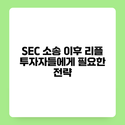 SEC 소송 이후 리플 투자자들에게 필요한 전략
