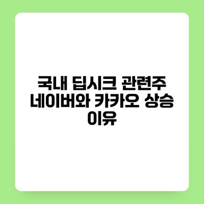 국내 딥시크 관련주 네이버와 카카오 상승 이유