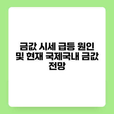 금값 시세 급등 원인 및 현재 국제/국내 금값 전망