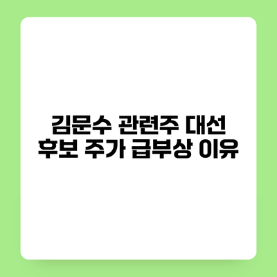 김문수 관련주 대선 후보 주가 급부상 이유