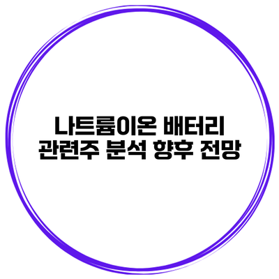 나트륨이온 배터리 관련주 분석 향후 전망