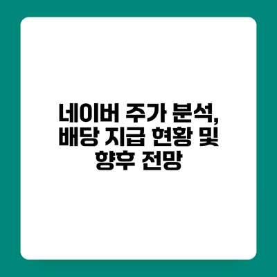 네이버 주가 분석, 배당 지급 현황 및 향후 전망