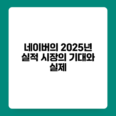네이버의 2025년 실적 시장의 기대와 실제