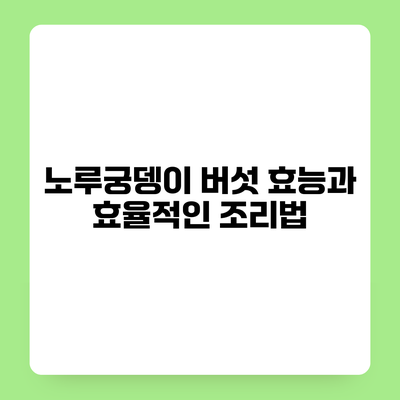 노루궁뎅이 버섯 효능과 효율적인 조리법