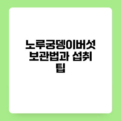 노루궁뎅이버섯 보관법과 섭취 팁