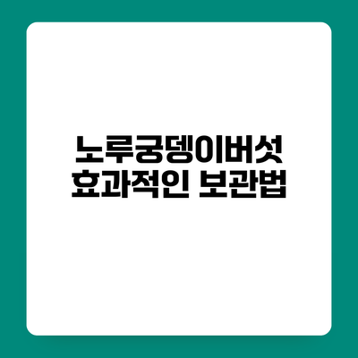 노루궁뎅이버섯 효과적인 보관법