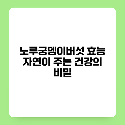노루궁뎅이버섯 효능 자연이 주는 건강의 비밀