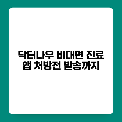 닥터나우 비대면 진료 앱 처방전 발송까지