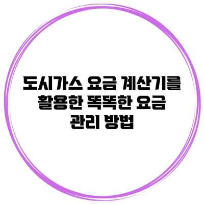 도시가스 요금 계산기를 활용한 똑똑한 요금 관리 방법