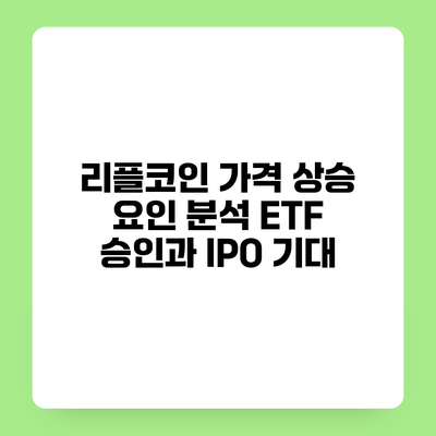 리플코인 가격 상승 요인 분석 ETF 승인과 IPO 기대