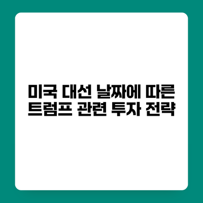 미국 대선 날짜에 따른 트럼프 관련 투자 전략