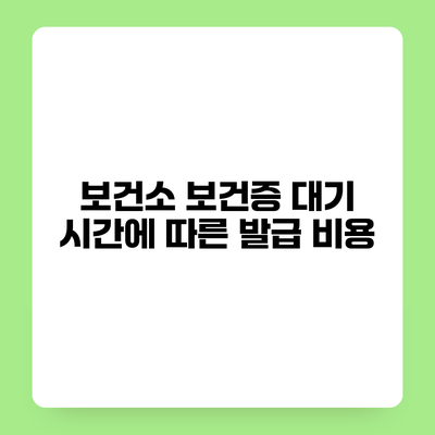 보건소 보건증 대기 시간에 따른 발급 비용