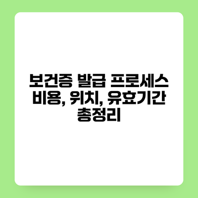 보건증 발급 프로세스 비용, 위치, 유효기간 총정리