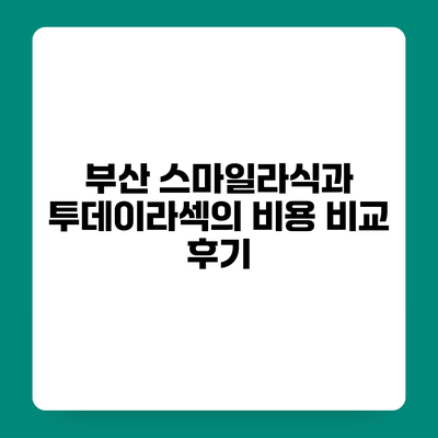 부산 스마일라식과 투데이라섹의 비용 비교 후기