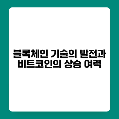 블록체인 기술의 발전과 비트코인의 상승 여력