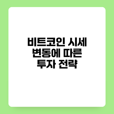비트코인 시세 변동에 따른 투자 전략