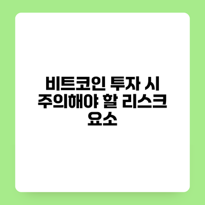 비트코인 투자 시 주의해야 할 리스크 요소