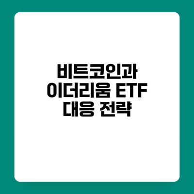 비트코인과 이더리움 ETF 대응 전략