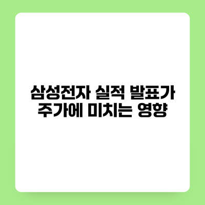삼성전자 실적 발표가 주가에 미치는 영향