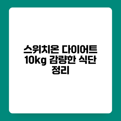 스위치온 다이어트 10kg 감량한 식단 정리