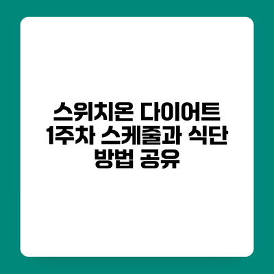 스위치온 다이어트 1주차 스케줄과 식단 방법 공유