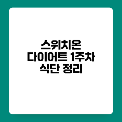 스위치온 다이어트 1주차 식단 정리