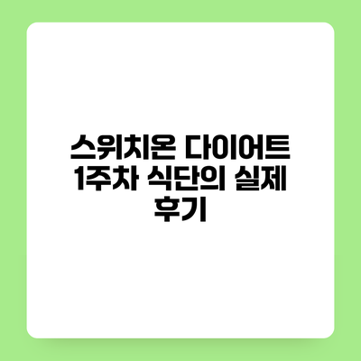 스위치온 다이어트 1주차 식단의 실제 후기