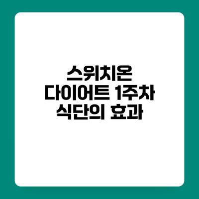 스위치온 다이어트 1주차 식단의 효과