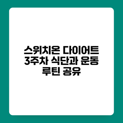 스위치온 다이어트 3주차 식단과 운동 루틴 공유