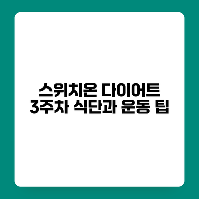 스위치온 다이어트 3주차 식단과 운동 팁