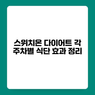 스위치온 다이어트 각 주차별 식단 효과 정리