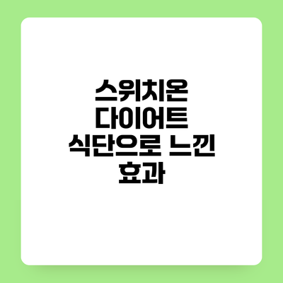 스위치온 다이어트 식단으로 느낀 효과