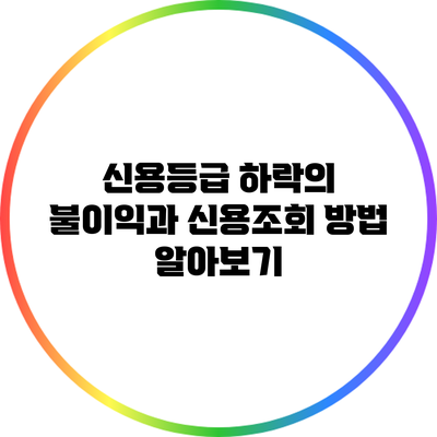 신용등급 하락의 불이익과 신용조회 방법 알아보기