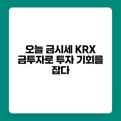 오늘 금시세 KRX 금투자로 투자 기회를 잡다