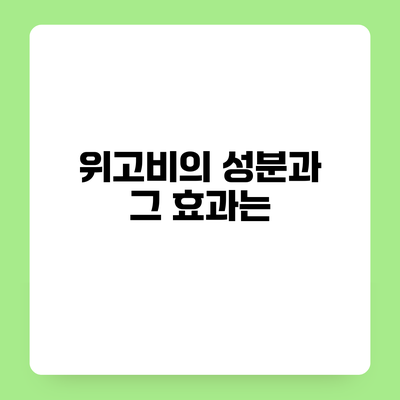 위고비의 성분과 그 효과는?