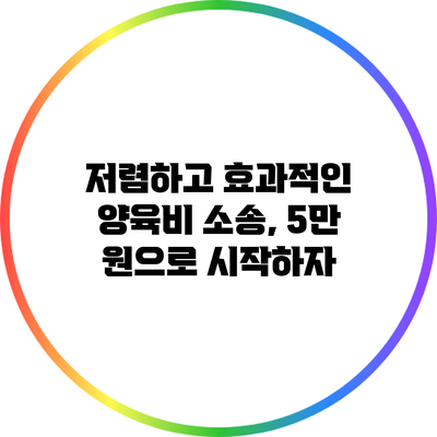 저렴하고 효과적인 양육비 소송, 5만 원으로 시작하자