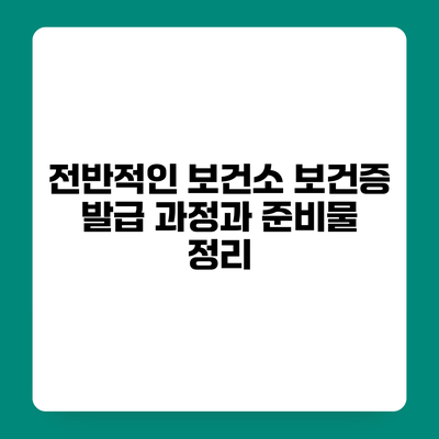 전반적인 보건소 보건증 발급 과정과 준비물 정리