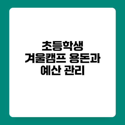 초등학생 겨울캠프 용돈과 예산 관리